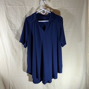 Lane Bryant Navy Blue Women's Flowy Top